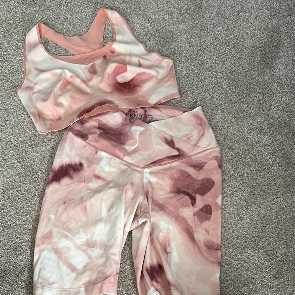 Pink and White Tie-Dye Activewear Set